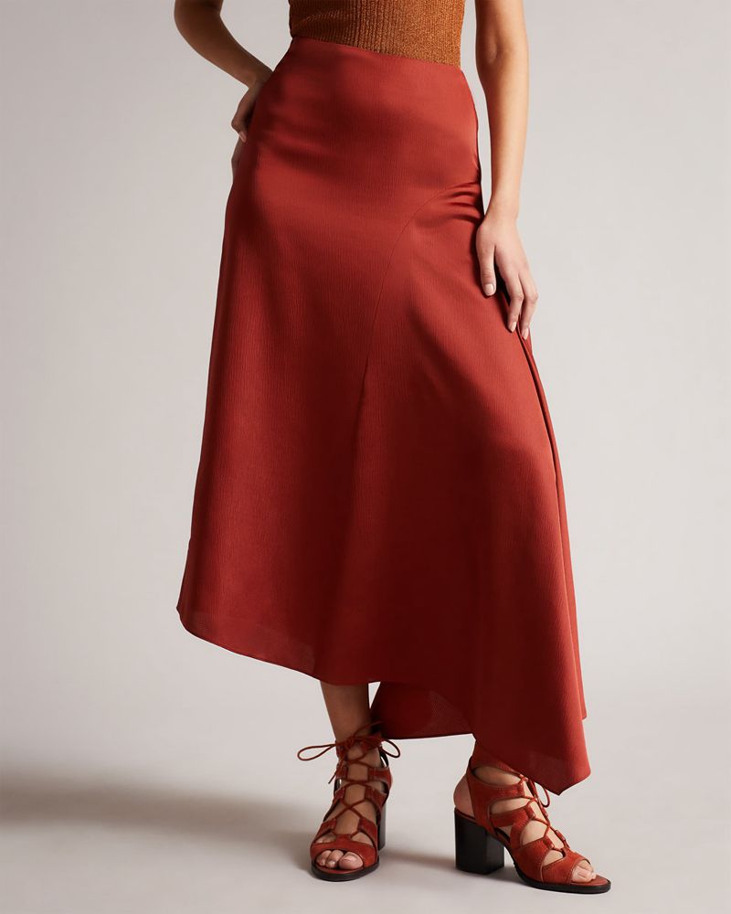 Ted Baker Terra Asymmetric Midaxi Kjolar Dam Bruna | NJQ-274106