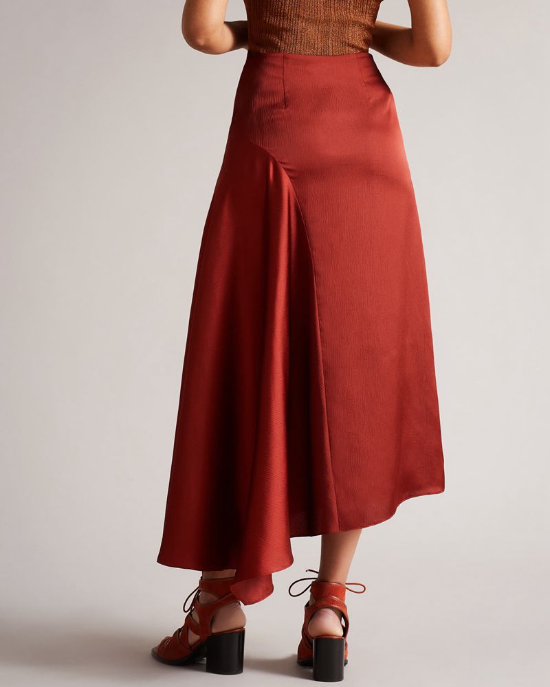 Ted Baker Terra Asymmetric Midaxi Kjolar Dam Bruna | NJQ-274106