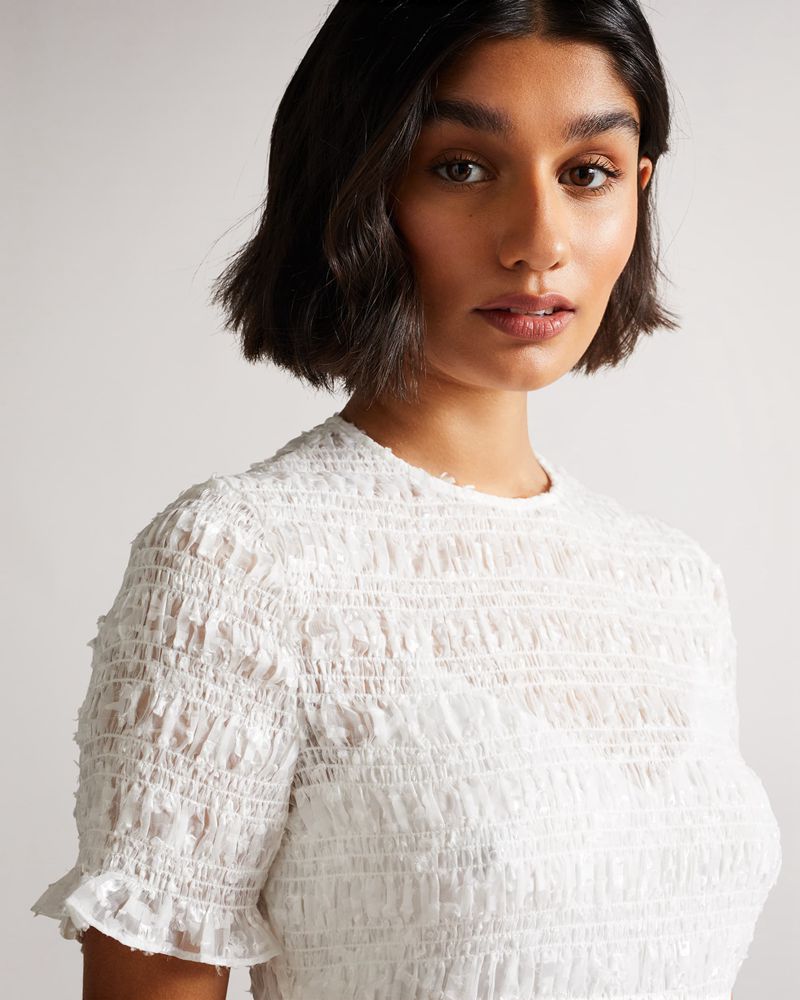 Ted Baker Tildra Fit And Flare Klänning Dam Vita | AUG-152983