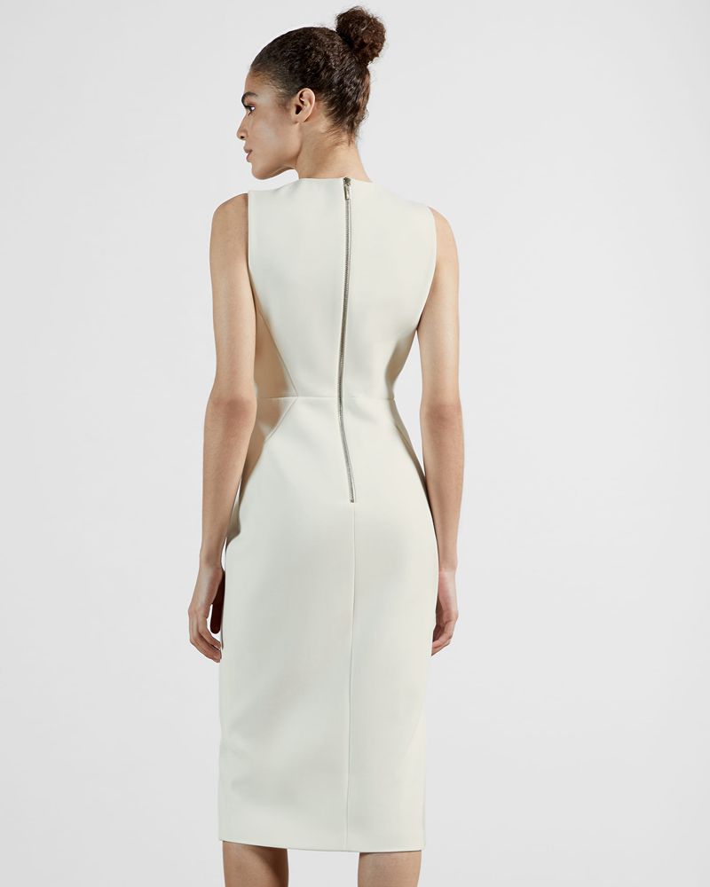 Ted Baker Tiloola Seam Detail Bodycon Klänning Dam Vita | WZJ-176034