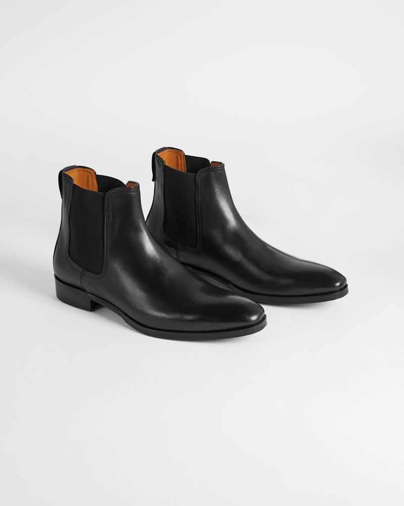 Ted Baker Tobiass Läder Chelsea Stövlar Herr Svarta | NAB-761480
