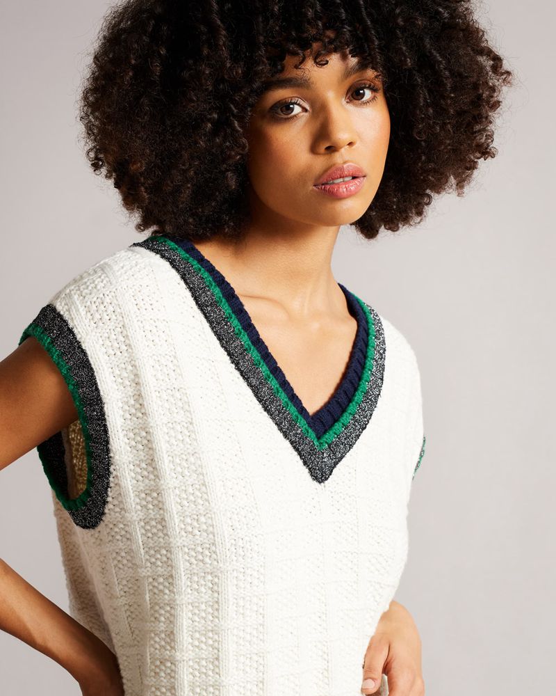 Ted Baker Tomlowe V Neck Knitted Vest Blast Dam Vita | NFM-908423