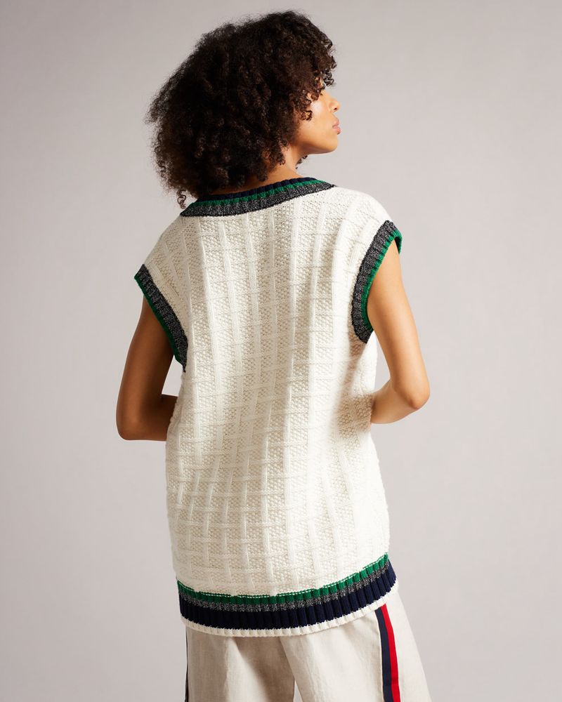 Ted Baker Tomlowe V Neck Knitted Vest Blast Dam Vita | NFM-908423