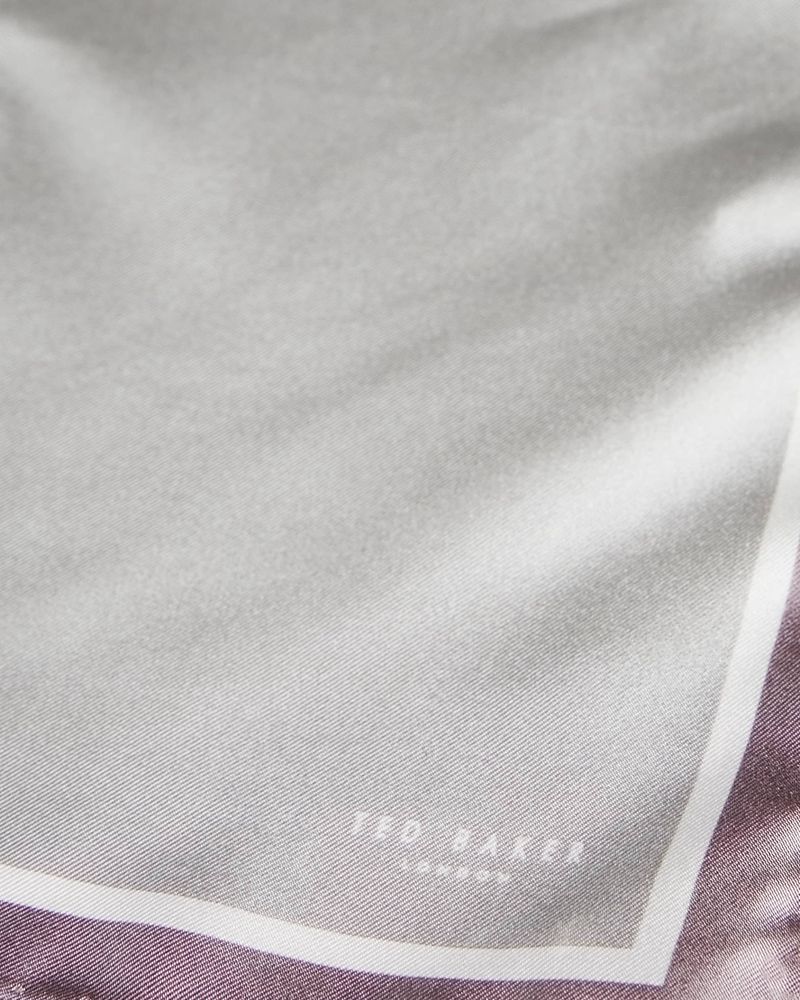 Ted Baker Tremar Plain Border Pocket Square Slipsar Herr Gray | JYH-529418