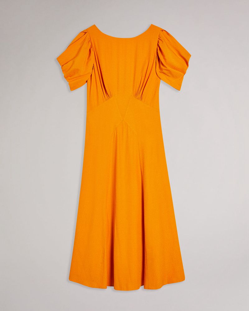 Ted Baker Tulipi Panelled Midi Tea Klänning Dam Orange | CWP-965743