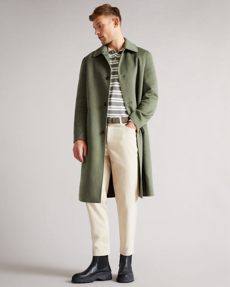 Ted Baker Turnr Stitched Läder Bälte Herr Gray | OUX-415697