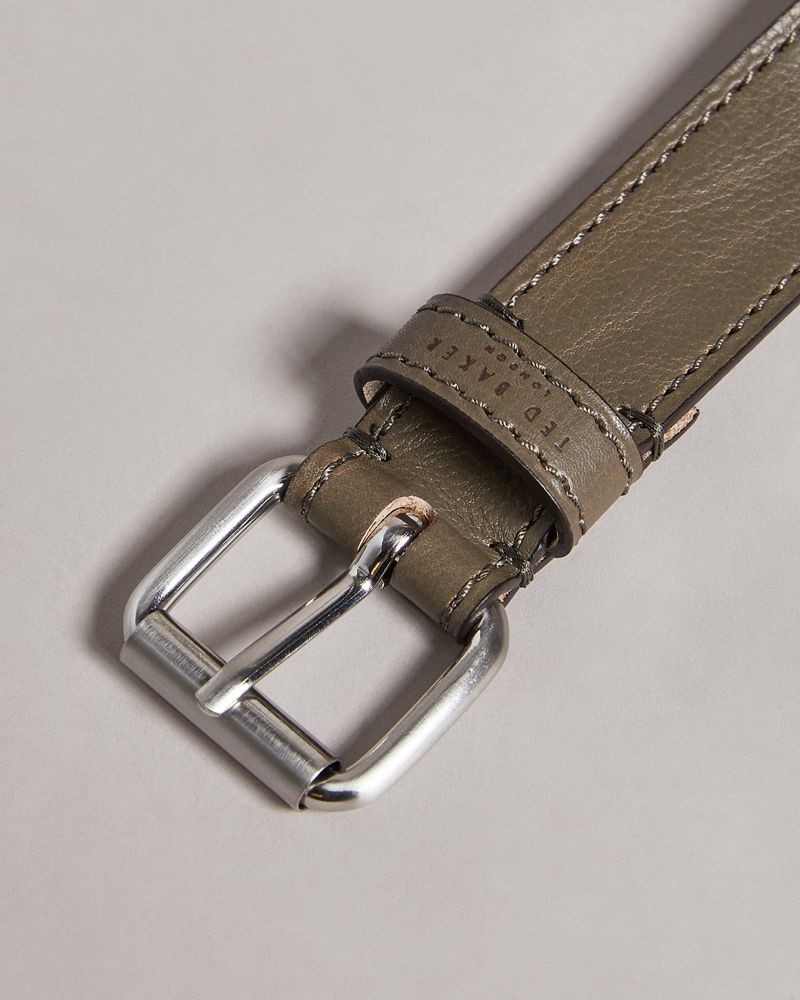 Ted Baker Turnr Stitched Läder Bälte Herr Gray | OUX-415697