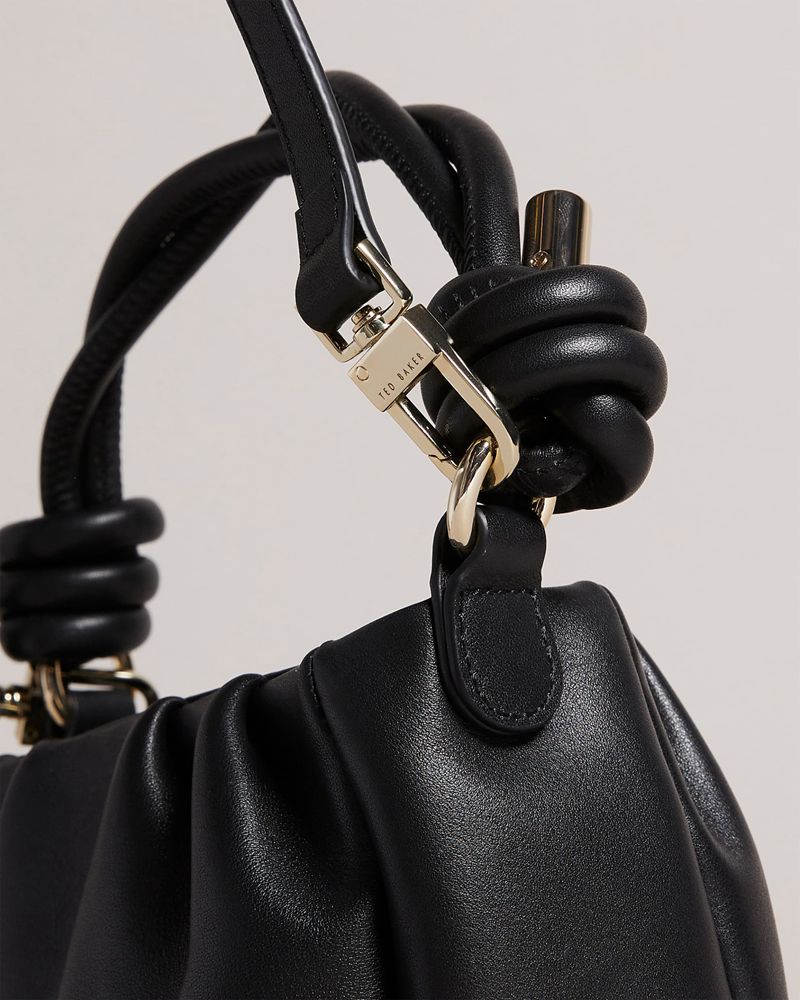 Ted Baker Twili Twisted Handle Mini Grab Crossbody Väska Dam Svarta | ENO-310259