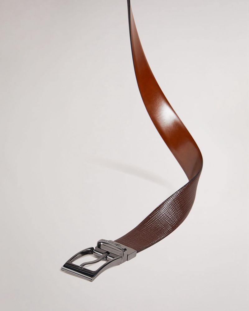 Ted Baker Twin Crossch Läder Reversible Bälte Herr Bruna | NPW-845103
