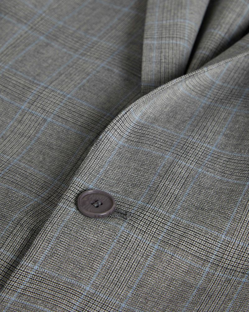 Ted Baker Tynejs Slim Grey Blue Check Kostymer Herr Gray | YNC-098543