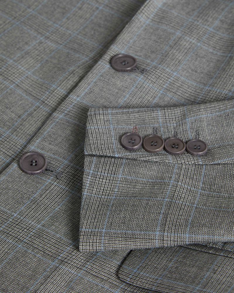 Ted Baker Tynejs Slim Grey Blue Check Kostymer Herr Gray | YNC-098543