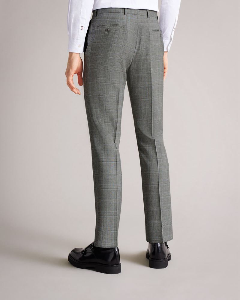 Ted Baker Tynets Slim Grey Blue Check Kostymer Herr Gray | PRE-479106