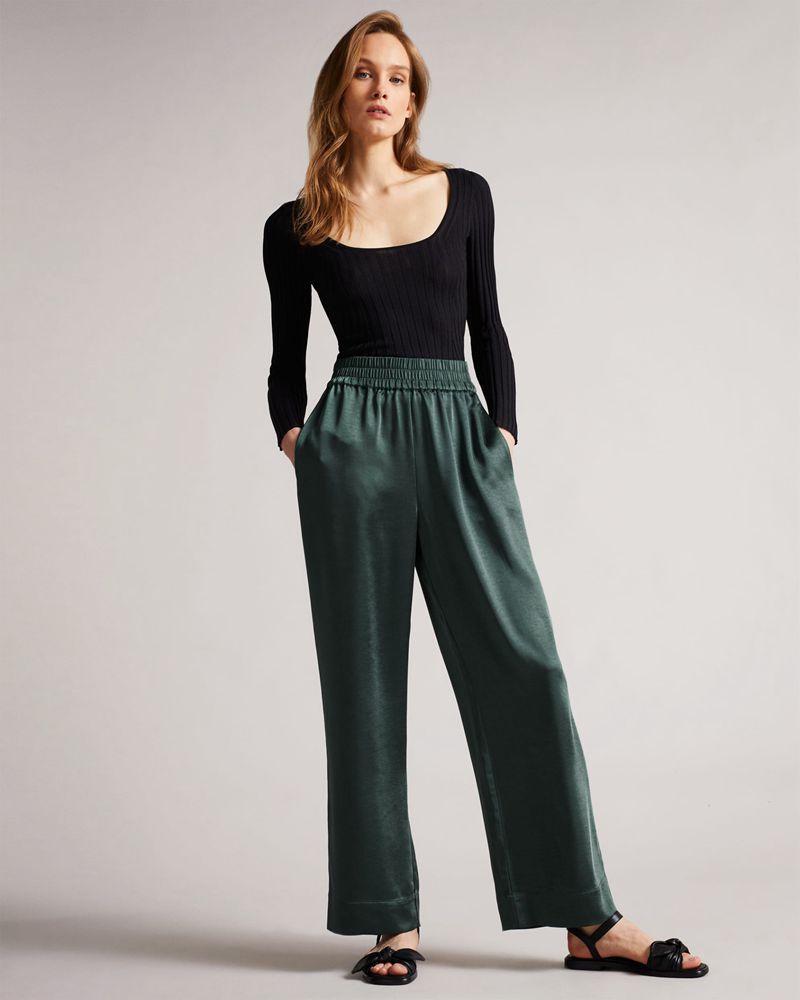 Ted Baker Umelda Breda Leg With Deep Elastic Waistband Byxor Dam Teal | TCP-025467