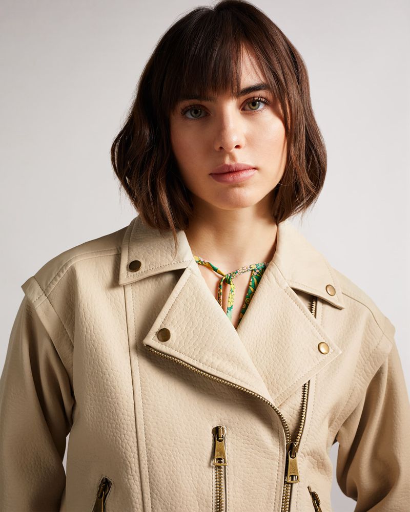 Ted Baker Valerii Oversized Biker Jacka Dam Vita | VCD-617259