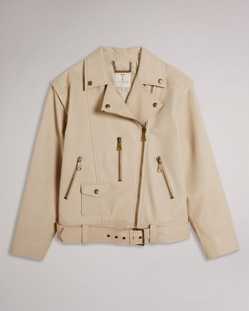 Ted Baker Valerii Oversized Biker Jacka Dam Vita | VCD-617259