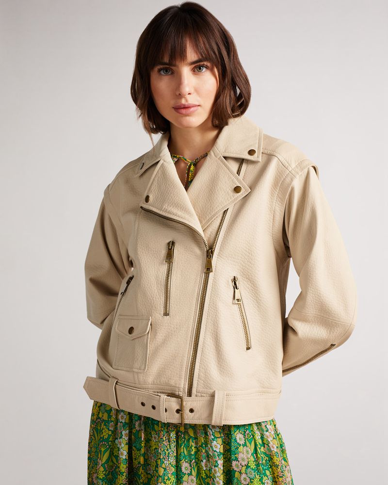 Ted Baker Valerii Oversized Biker Jacka Dam Vita | VCD-617259