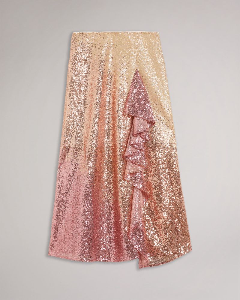 Ted Baker Velina Ombre Sequin Midi Kjolar Dam Rosa | WQH-672934