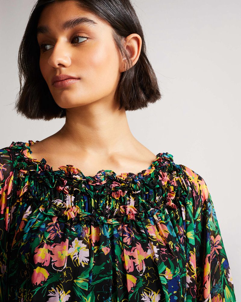 Ted Baker Verine With Exaggerated Blouson Sleeve Jumpers Dam Svarta | XDL-723048