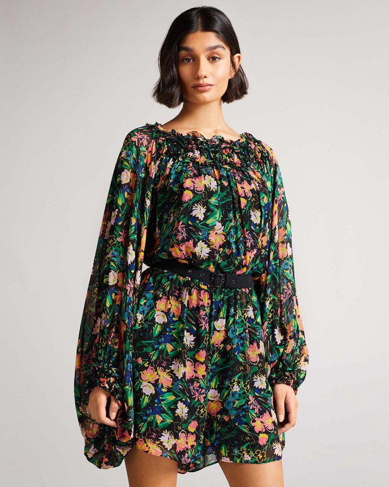 Ted Baker Verine With Exaggerated Blouson Sleeve Jumpers Dam Svarta | XDL-723048