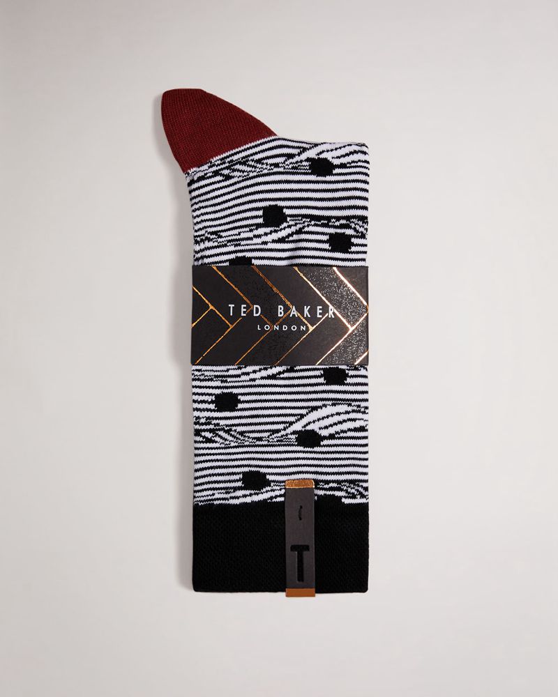 Ted Baker Wavspot Spot Wave Strumpor Herr Svarta | LNV-461037