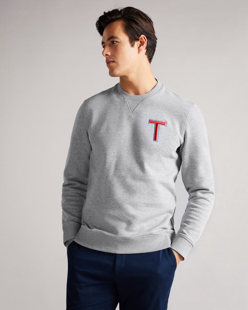 Ted Baker Welloe Ls Varsity T Blast Herr Gray | KTY-630795