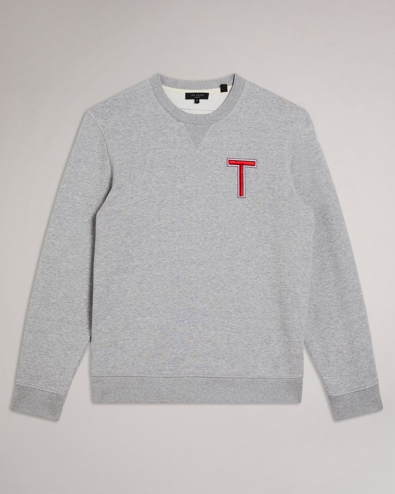 Ted Baker Welloe Ls Varsity T Blast Herr Gray | KTY-630795