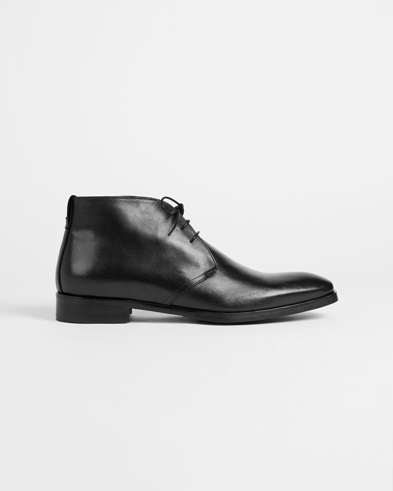 Ted Baker Wesleyy Läder Chukka Stövlar Herr Svarta | HUX-017943