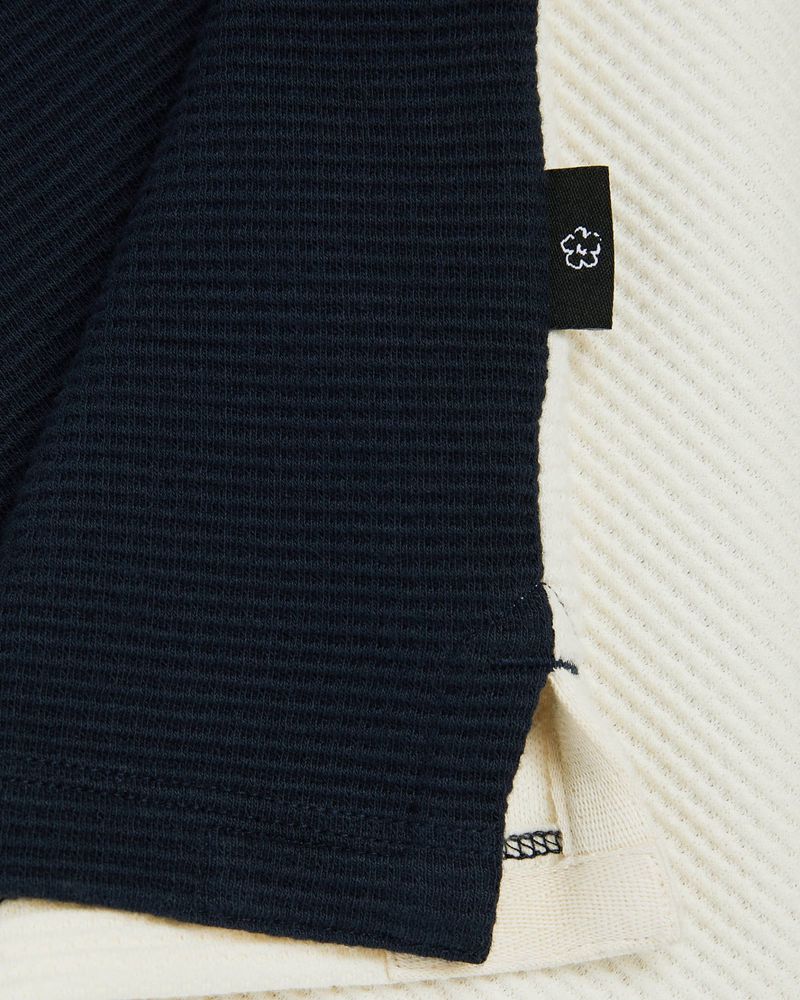 Ted Baker Wickam Waffle Knit Panelled Polo Blast Herr Marinblå | NYE-078125