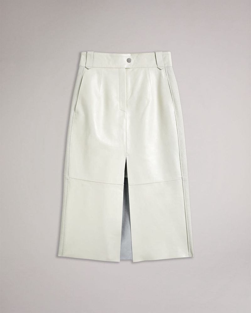 Ted Baker Wildyy Läder Midi Kjolar Dam Vita | SIY-019427