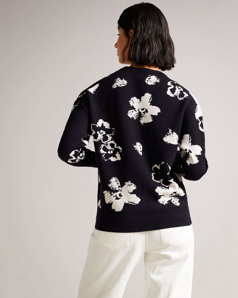Ted Baker Wionna Jacquard Stickat Dam Blå | BLA-815374