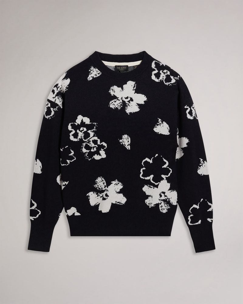 Ted Baker Wionna Jacquard Stickat Dam Blå | BLA-815374