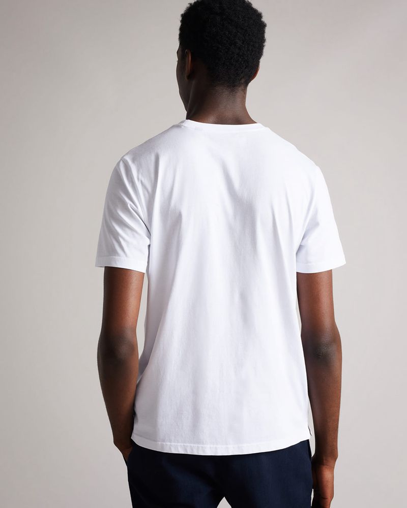 Ted Baker Wishaw Thistle Graphic T Blast Herr Vita | SWN-527310