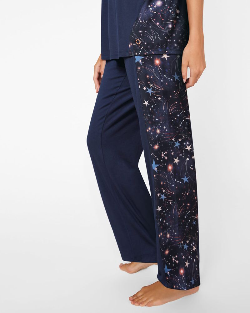 Ted Baker Yali Jersey Breda Leg Star Set Nattkläder Dam Marinblå | JUH-680971