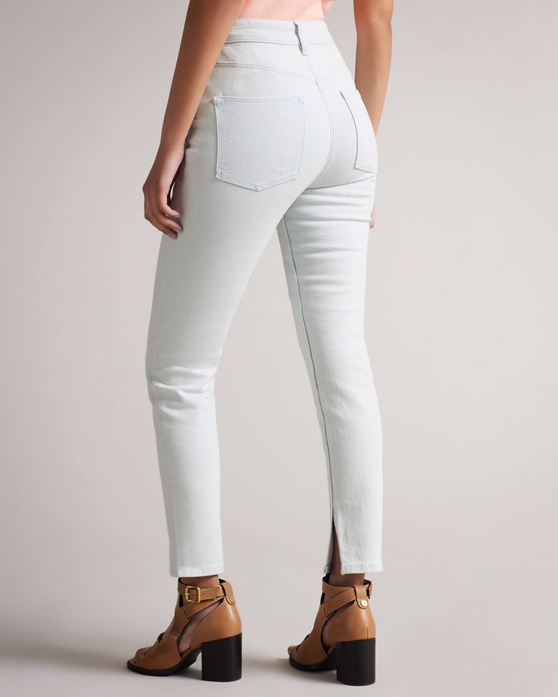 Ted Baker Yaura Mid Rise Slim Leg With Ankle Cuff Slit Byxor Dam Vita | IJY-958164
