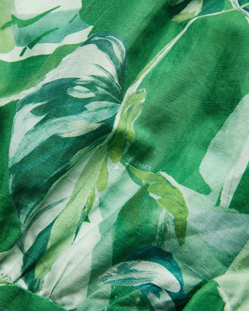 Ted Baker Yaz Linen Mini With Panel Detailing Klänning Dam Gröna | DIA-672913