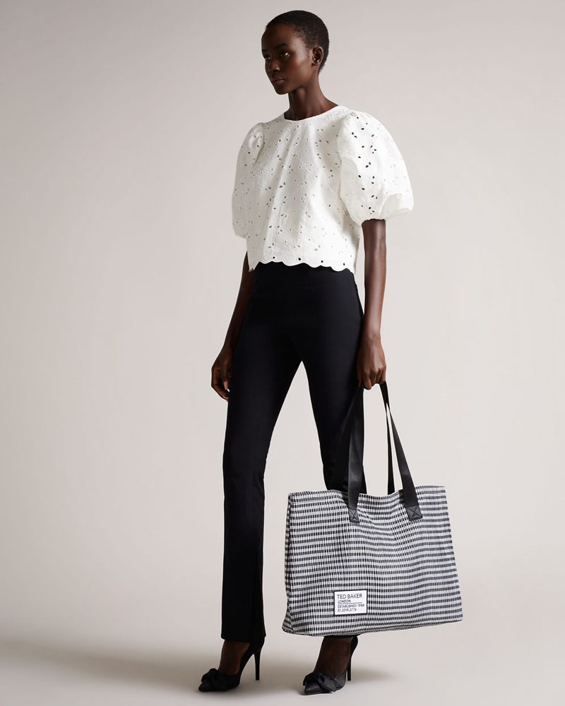 Ted Baker Yazcon Gingham Tote Väska Dam Svarta | NWQ-905167
