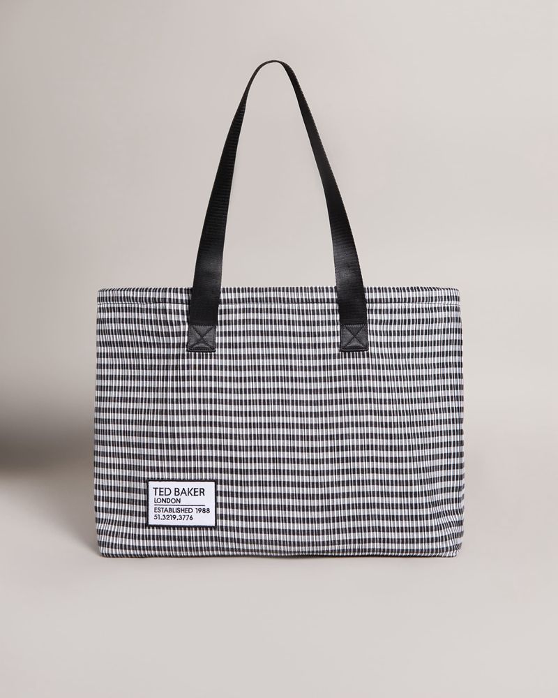 Ted Baker Yazcon Gingham Tote Väska Dam Svarta | NWQ-905167