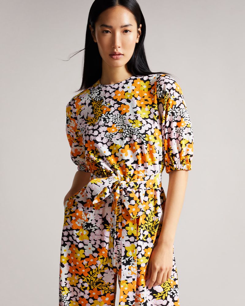 Ted Baker Yilena New World Balloon Leg With Open Back Jumpers Dam Svarta | GUY-978120