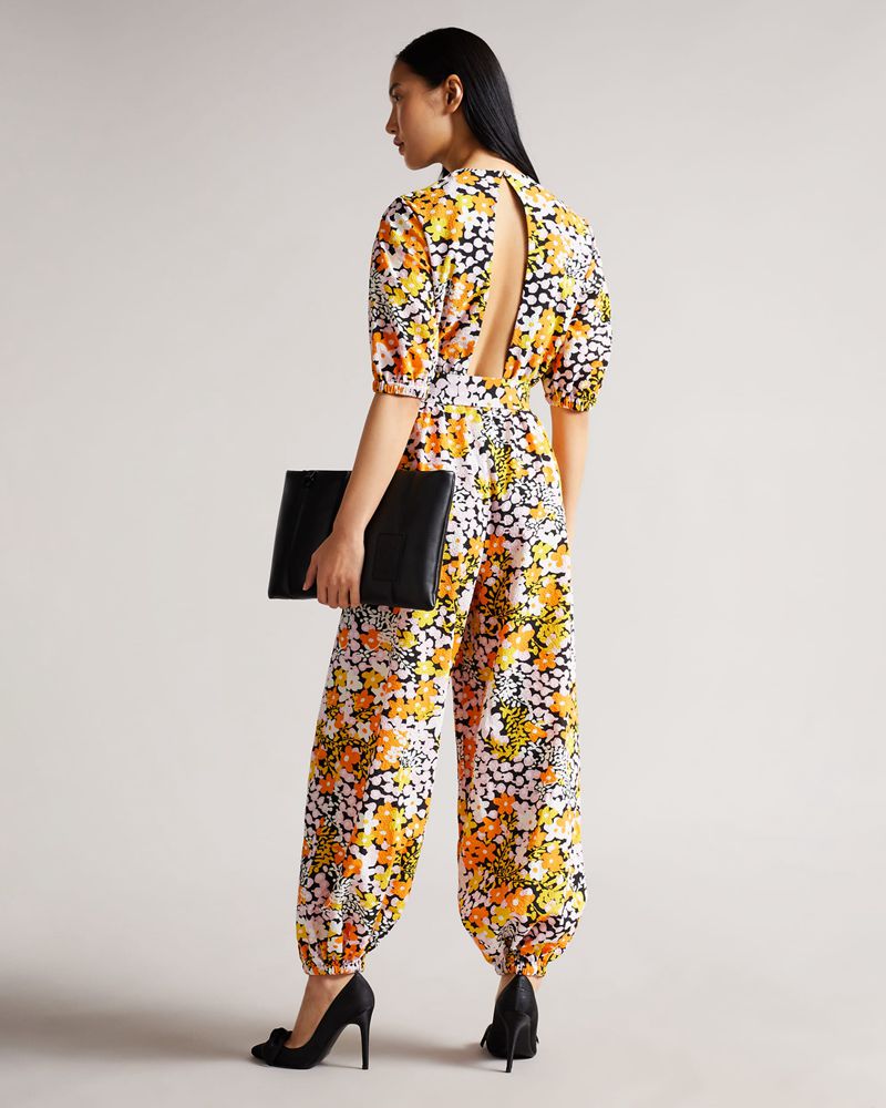 Ted Baker Yilena New World Balloon Leg With Open Back Jumpers Dam Svarta | GUY-978120
