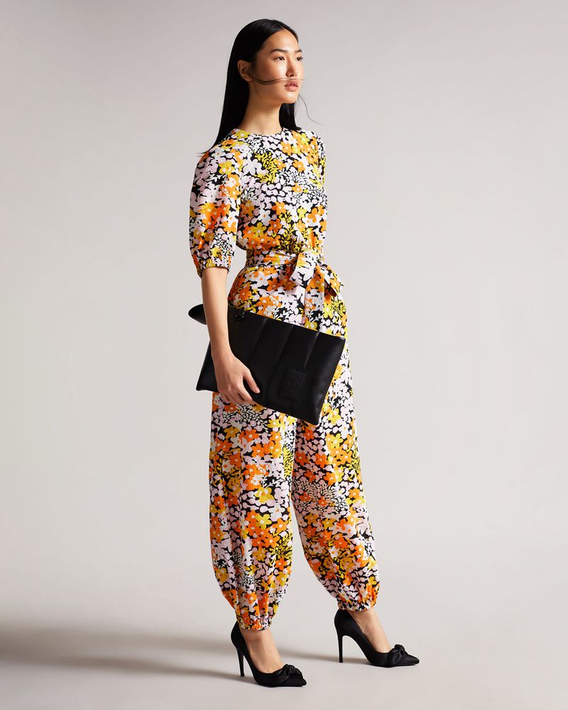 Ted Baker Yilena New World Balloon Leg With Open Back Jumpers Dam Svarta | GUY-978120