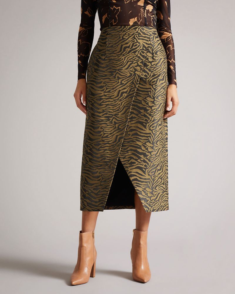 Ted Baker Zanthie Fixed Wrap Midi Kjolar Dam Svarta | ZGY-280967
