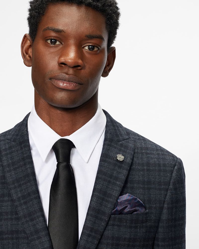 Ted Baker Zenjs Slim Fit Checked Kostymer Herr Charcoal | UKE-817560