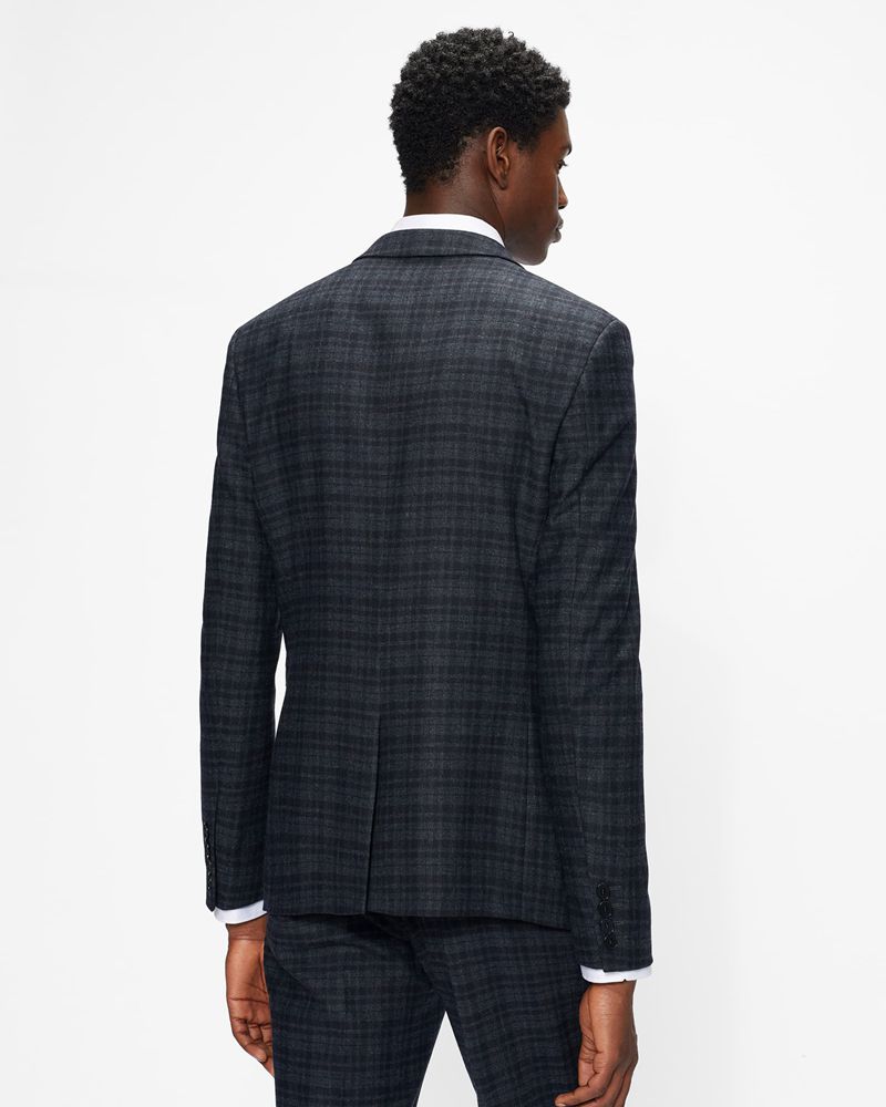 Ted Baker Zenjs Slim Fit Checked Kostymer Herr Charcoal | UKE-817560