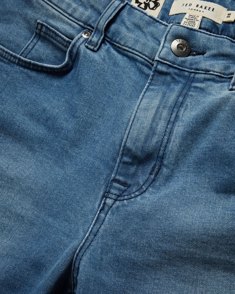 Ted Baker Zithara Denim Bermuda Shorts Dam Gray | OJC-164850