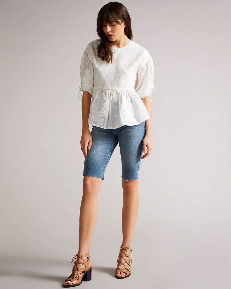 Ted Baker Zithara Denim Bermuda Shorts Dam Gray | OJC-164850
