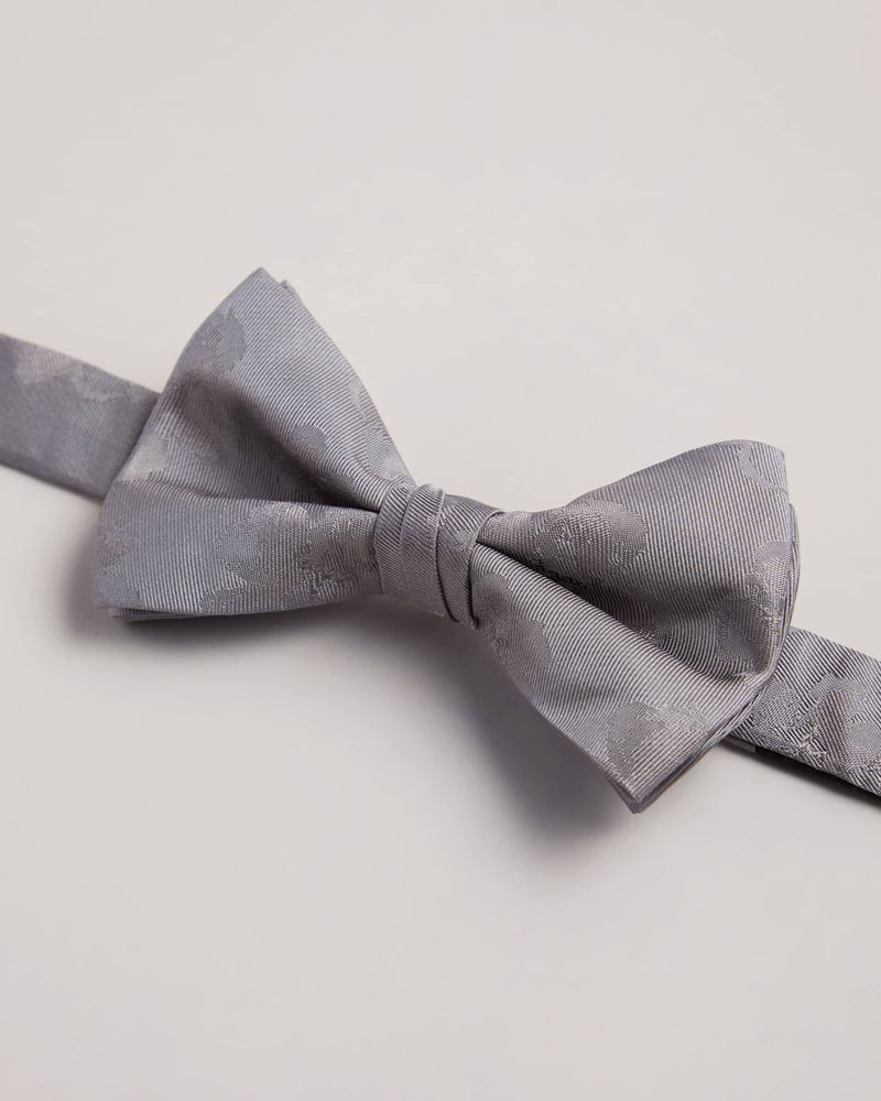 Ted Baker rel Magnolia Jacquard Bow Slipsar Herr Silver | OKH-513260