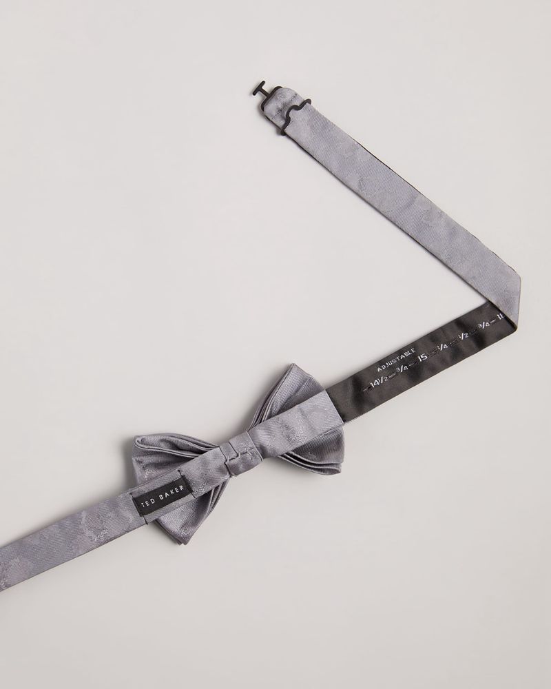 Ted Baker rel Magnolia Jacquard Bow Slipsar Herr Silver | OKH-513260