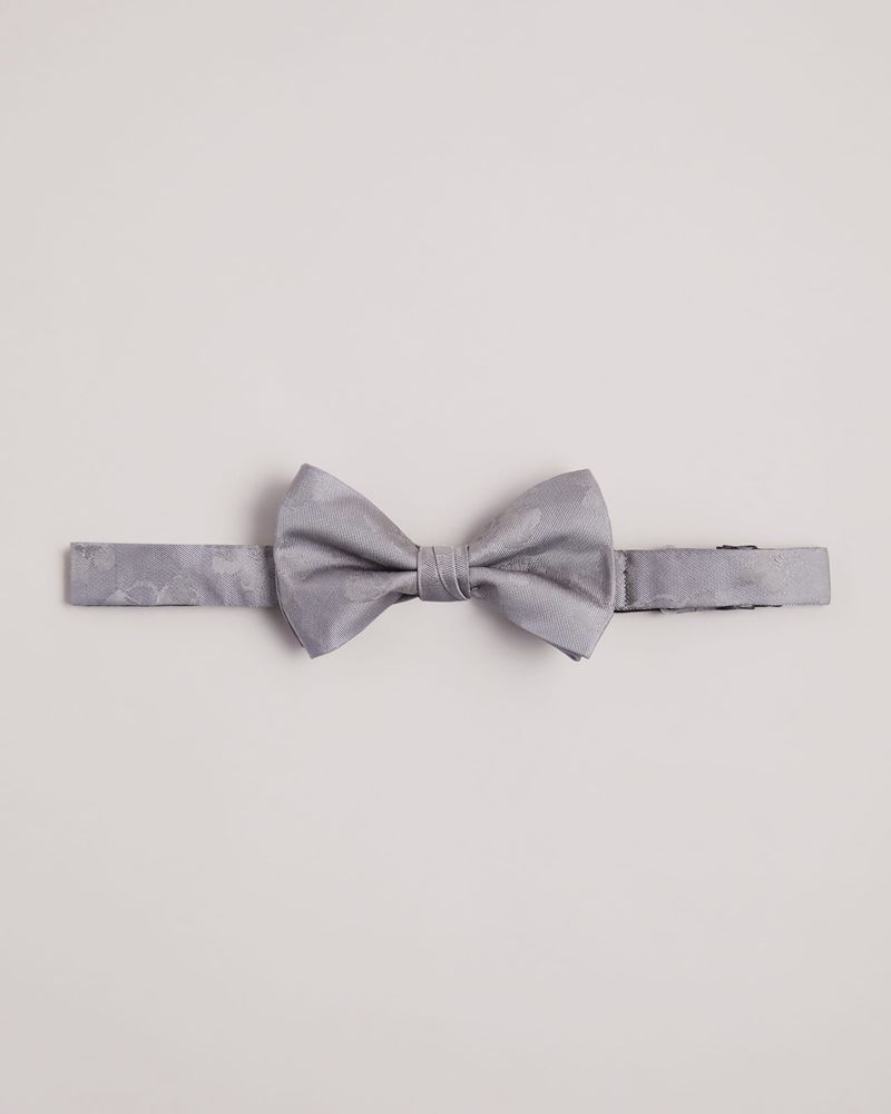 Ted Baker rel Magnolia Jacquard Bow Slipsar Herr Silver | OKH-513260