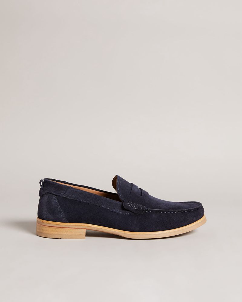 Ted Baker Alfey Mocka Loafers Herr Marinblå | OUL-340169