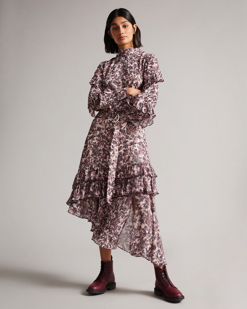 Ted Baker Alvvaa Gathered Layered Klänning Dam Rosa | WCS-941068